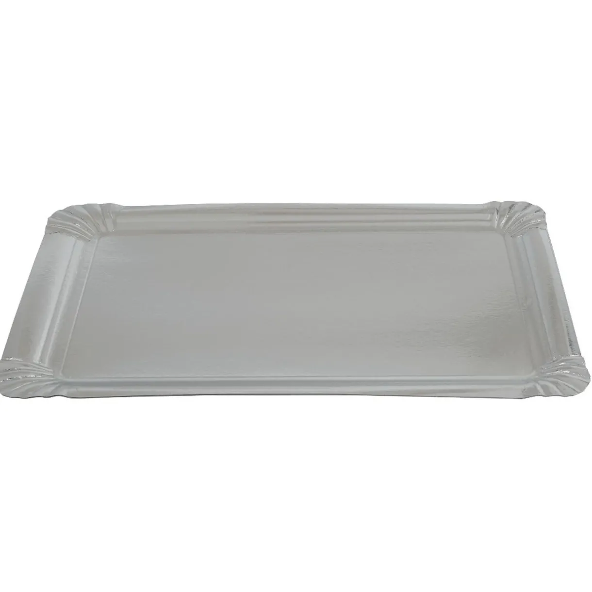 Gifi Plateau rectangulaire argenté en carton x5