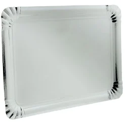 Gifi Plateau rectangulaire en carton argenté x 3