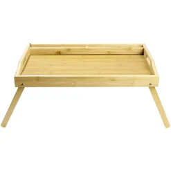 Gifi Plateau rectangulaire en bambou pieds rétractables 50x30xH24,5cm Hot