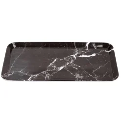 Gifi Plateau rectangulaire mélaminé effet marbre gris et blanc 19x30cm Best
