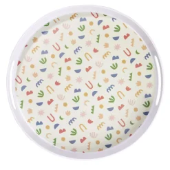 Gifi Plateau rond mélaminé motif matisse blanc et multicolore Ø34,5xH5cm Clearance