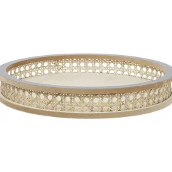 Gifi Plateau rond rotin et osier Ø30cm naturel et gris