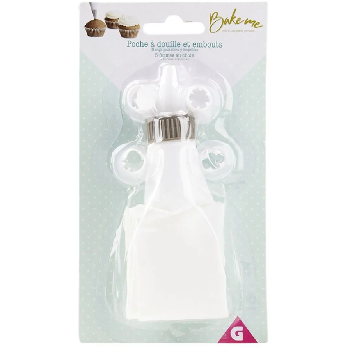 Gifi Poche à douille 5 embouts blanc et gris Sale
