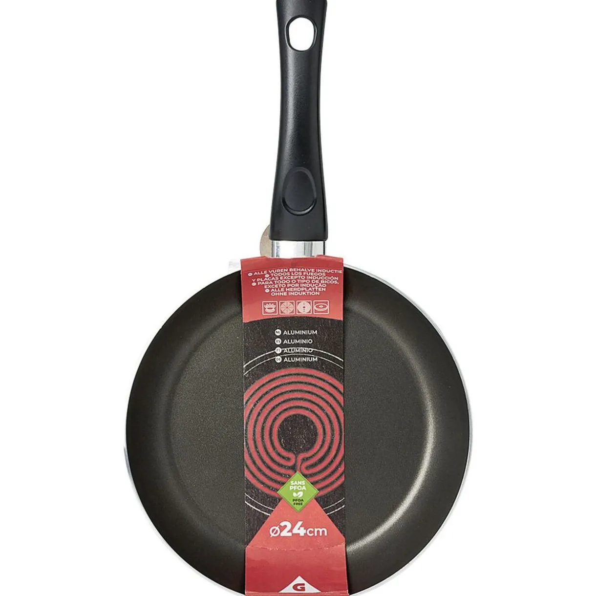 Gifi Poêle aluminium noir et rouge Ø24cm New