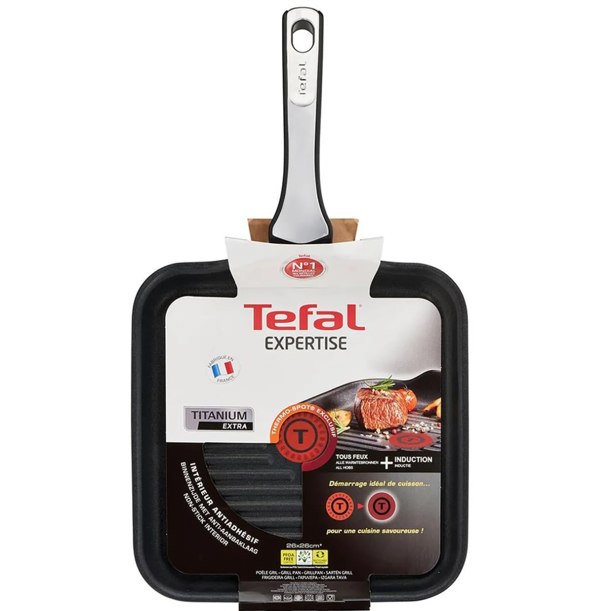 Gifi Poêle grill anti-adhésive Tefal Expertise 26x26 cm Outlet