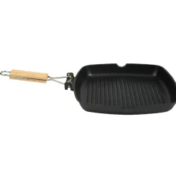 Gifi Poêle grill carré manche en bois amovible tous feux Sale