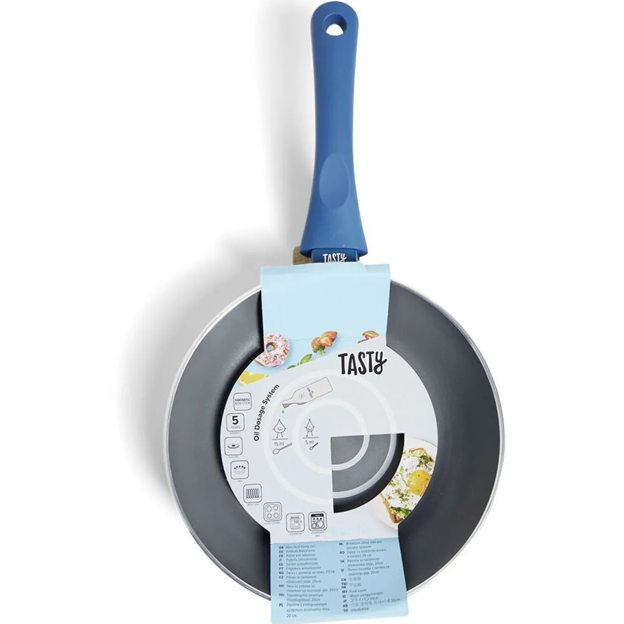 Gifi Poêle tous feux Ø24cm aluminium gris et bleu Discount