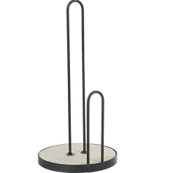 Gifi Porte essuie-tout métal bambou beige noir New