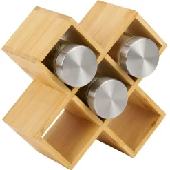 Gifi Porte épice 5 cases bambou 17x17xH9cm Best