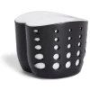 Gifi Porte-éponge en plastique noir - 9,5x9,5xH8,3cm