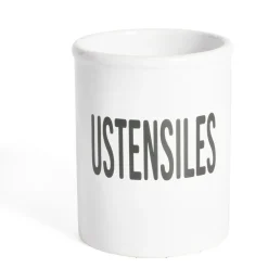 Gifi Pot à ustensiles dolomite blanc Ø10xH13,2cm