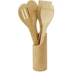Gifi Pot avec 4 ustensiles de cuisine en bambou Discount