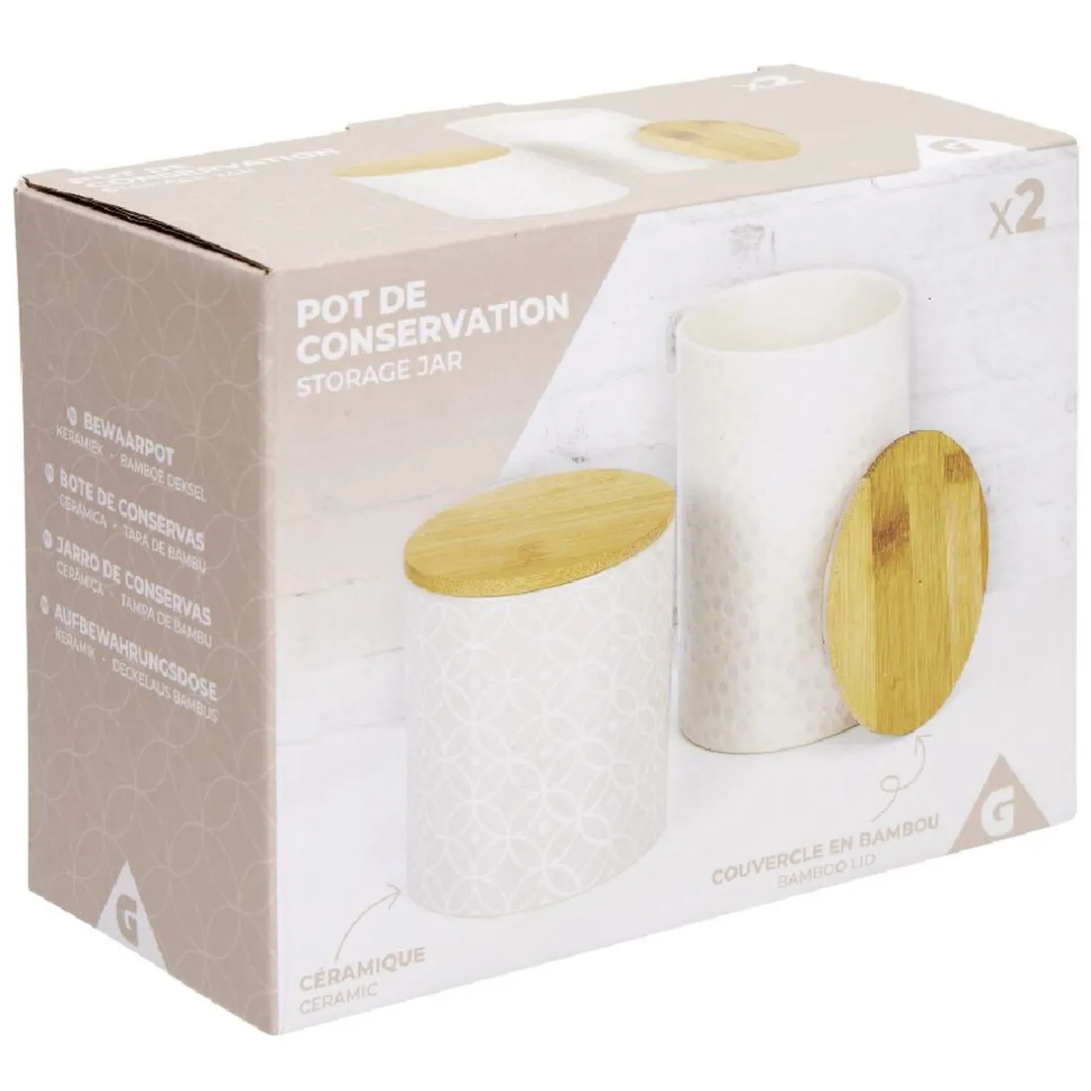 Gifi Pot de conservation design carreau de ciment et point relief x2 Best