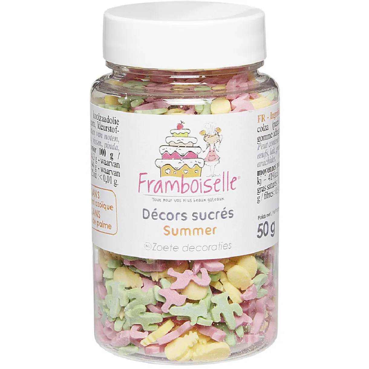 Gifi Pot de Décor en sucre Modèle Tropical Orange, Vert et Rose Sale