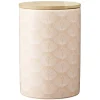 Gifi Pot en céramique à motif rose avec couvercle en bois H14 cm Outlet