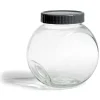 Gifi Pot en verre transparent avec couvercle plastique - 16x11,5xH.16cm New