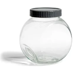 Gifi Pot en verre transparent avec couvercle plastique - 16x11,5xH.16cm New