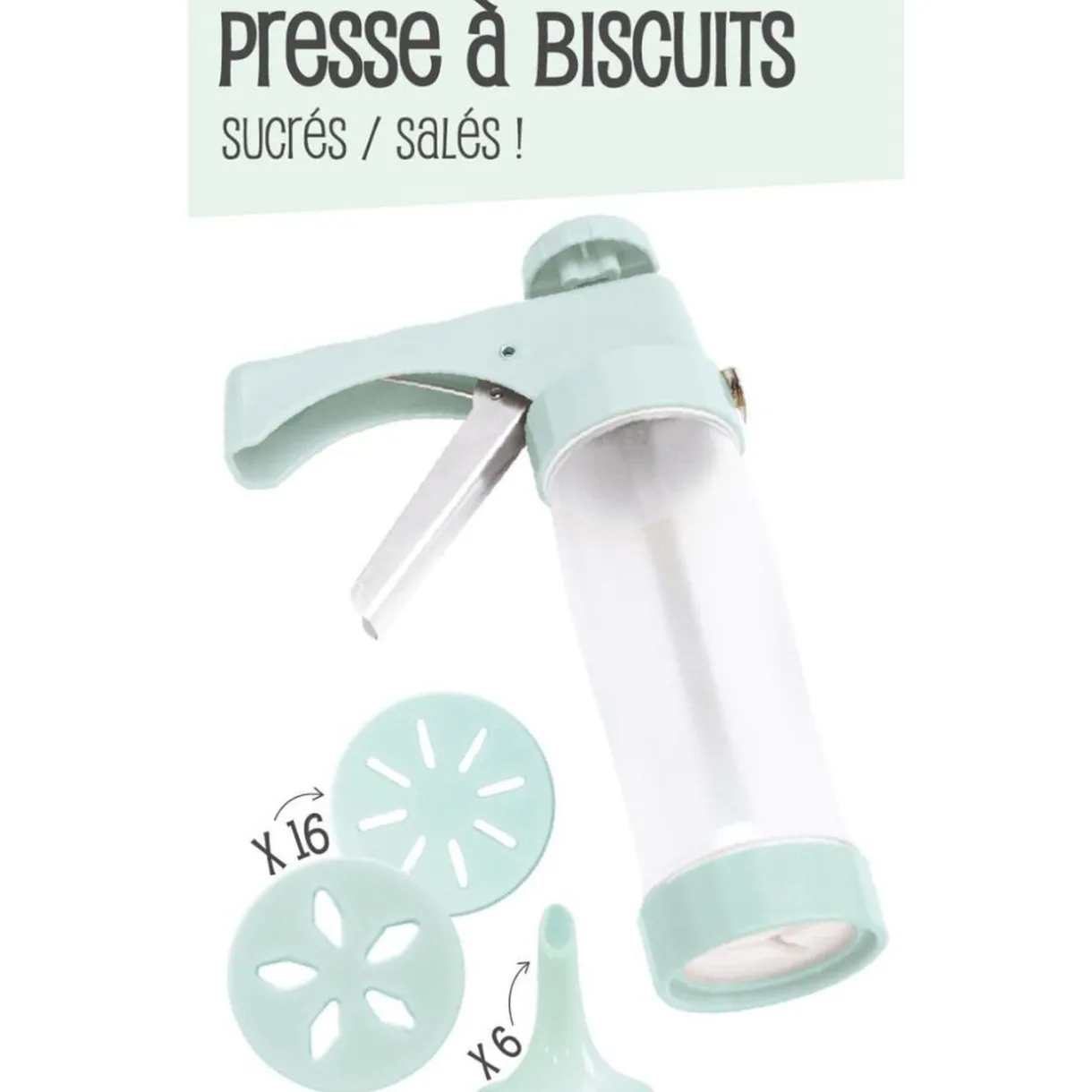 Gifi Presse à biscuits sucrés/salés 16 disques et 6 douilles Best