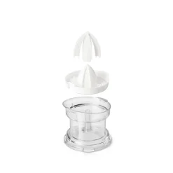 Gifi Presse agrumes Metaltex transparent couvercle blanc 2 cônes