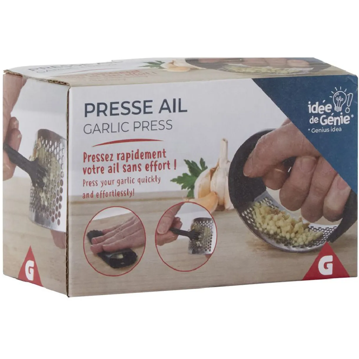 Gifi Presse ail en inox avec brosse de nettoyage Clearance