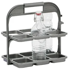 Gifi Range bouteille pliable gris 6 emplacements Outlet