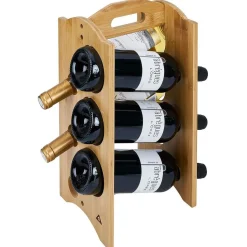 Gifi Range bouteille vertical 6 emplacements bambou 40x20xH17,8cm New