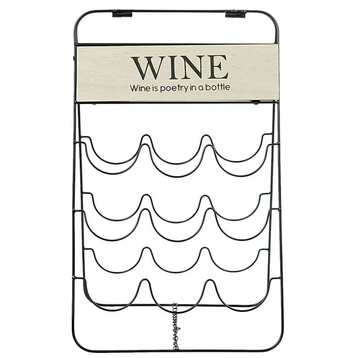 Gifi Range bouteilles 9 compartiments métal noir bois design Wine Outlet