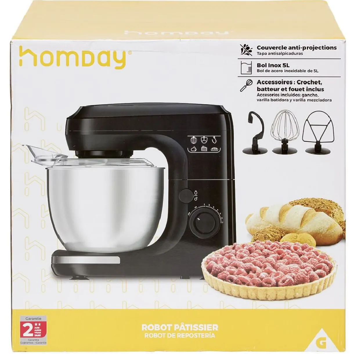 Gifi Robot pâtissier Homday bras pivotant 4,5 L Discount