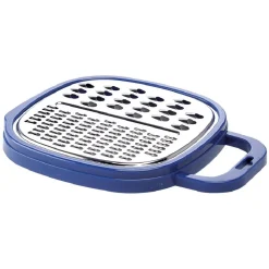 Gifi Râpe avec récipient en inox et plastique bleu Sale