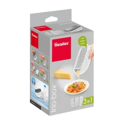Gifi Râpe Metaltex avec couvercle et 3 lâmes interchangeables New