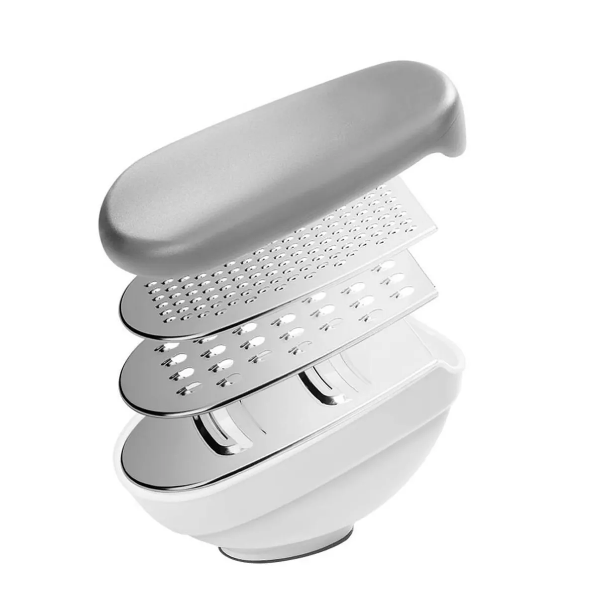Gifi Râpe Metaltex avec couvercle et 3 lâmes interchangeables New
