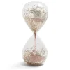 Gifi Sablier verre sable rose et paillettes doré Ø8xH20cm Discount
