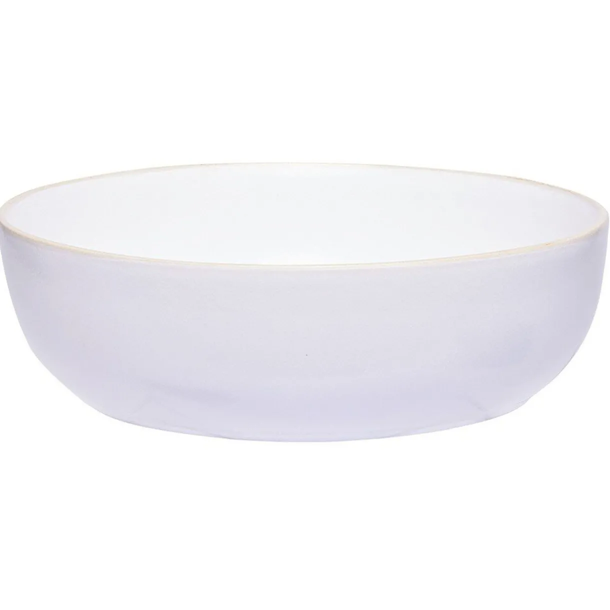 Gifi Saladier en faïence blanc avec liseré crème