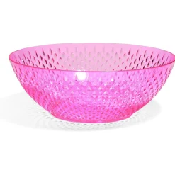 Gifi Saladier en plastique rose effet martelé