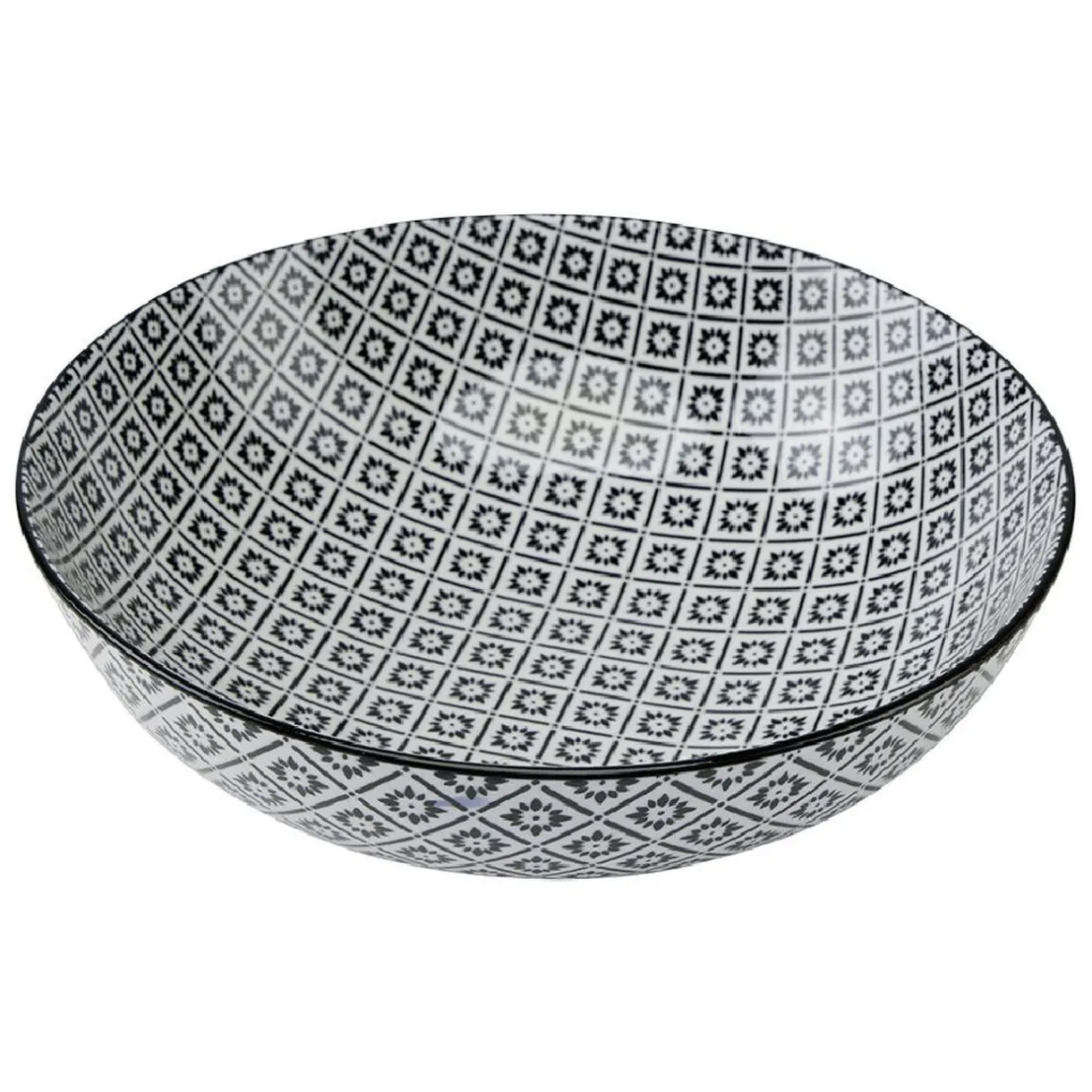 Gifi Saladier en porcelaine motif graphique coloré x2