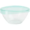 Gifi Saladier en verre Luminarc Keep'n Bowl couvercle vert Ø28cm