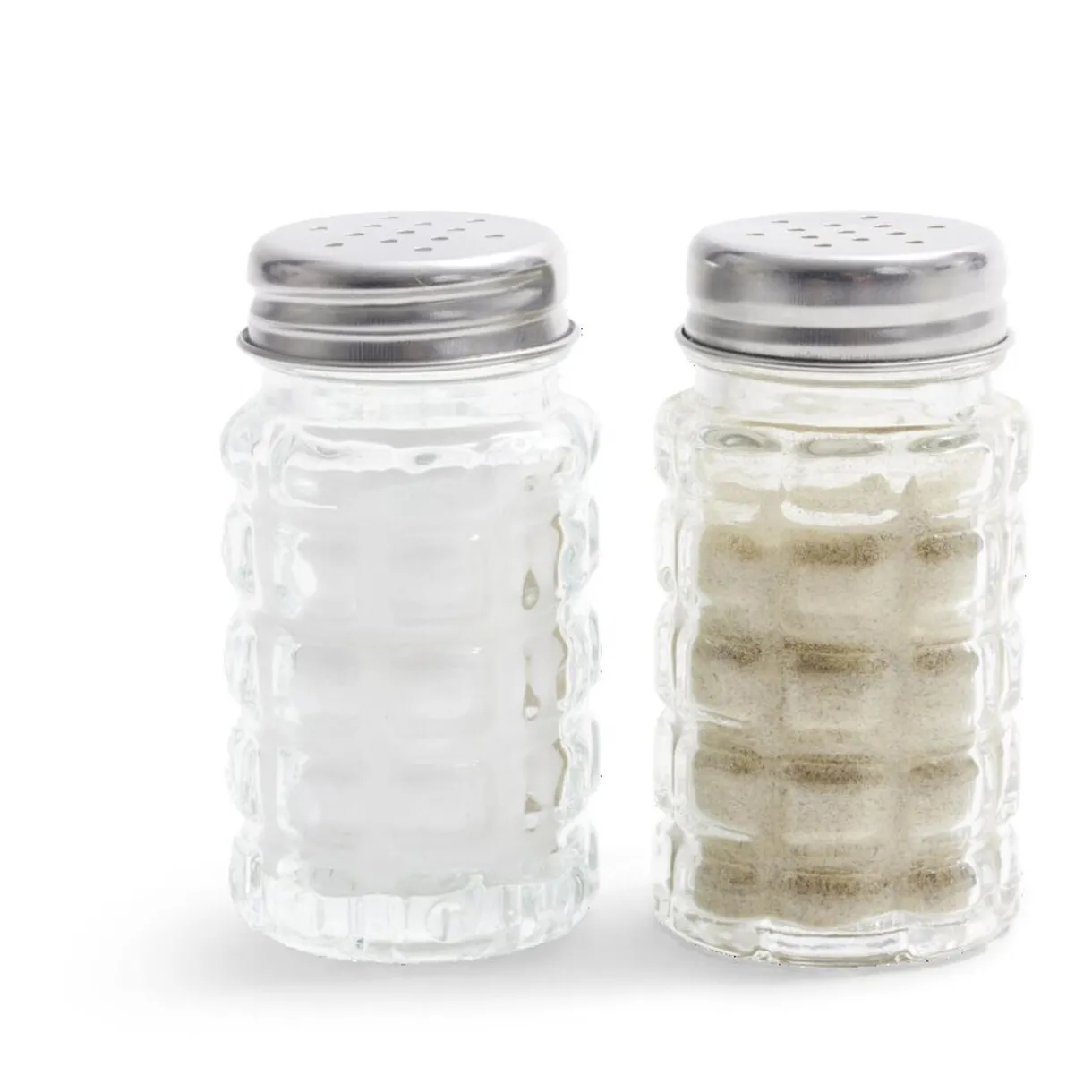 Gifi Salière et poivrière de table en verre et inox 50ml Discount