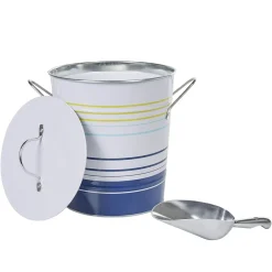 Gifi Seau à glaçons blanc rayure bleu jaune