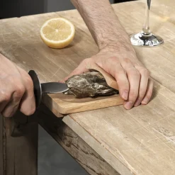 Gifi Service à huitres en inox et chêne 9 pièces Discount