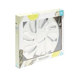Gifi Service à huitres en inox 13 pièces avec couteau/fourchettes/assiettes Online