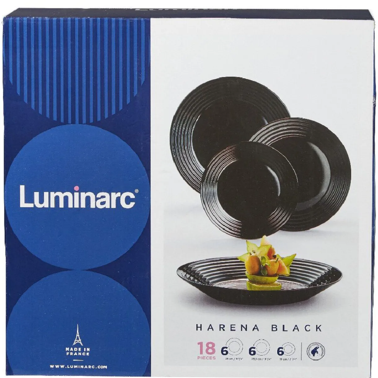 Gifi Service à vaisselle Luminarc Harena noir 18 pièces Best