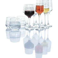Gifi Service à verre transparent avec inscriptions phrases x12