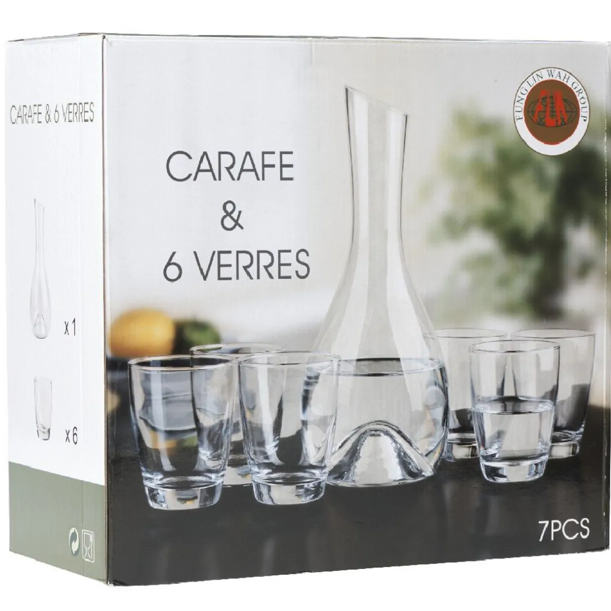 Gifi Service 6 verres à eau et 1 carafe Online
