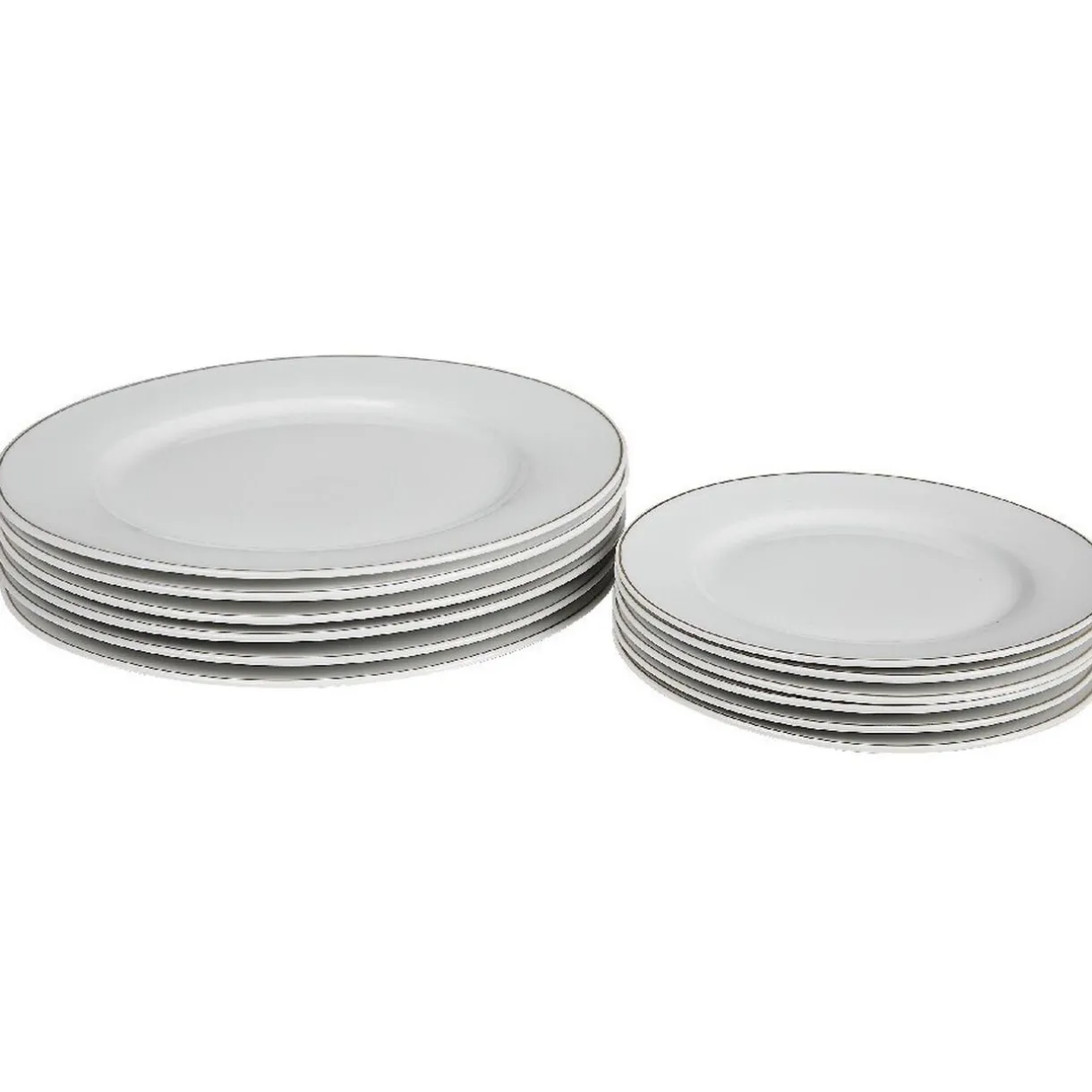 Gifi Service vaisselle 12 pièces blanc décor filet doré Outlet