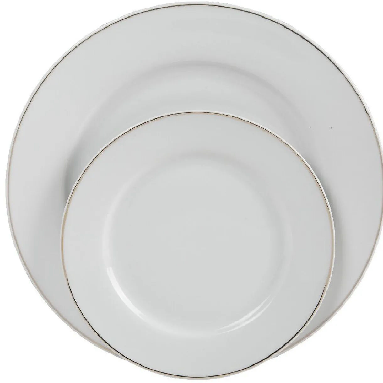 Gifi Service vaisselle 12 pièces blanc décor filet doré Outlet