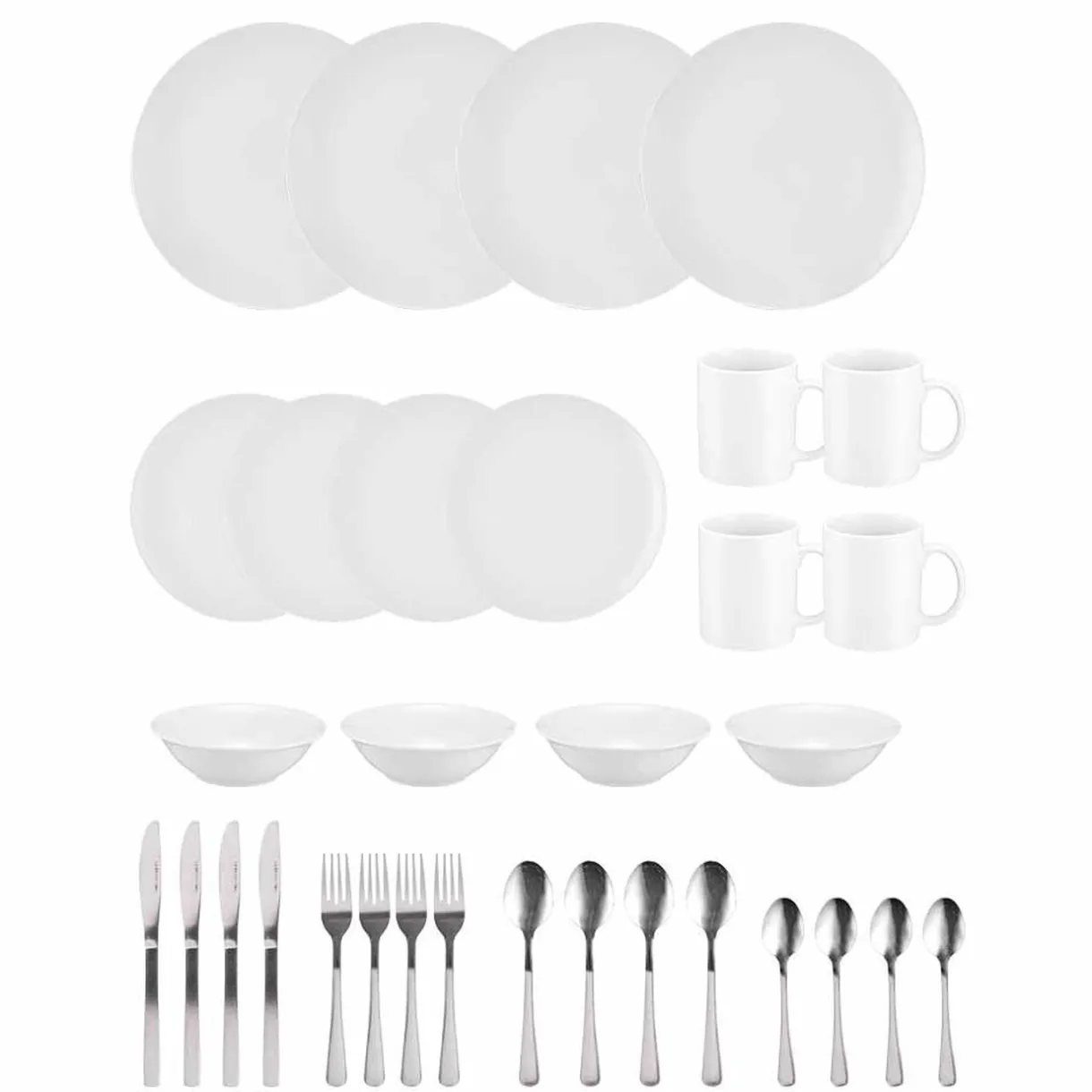 Gifi Service vaisselle blanc complet 32 pièces