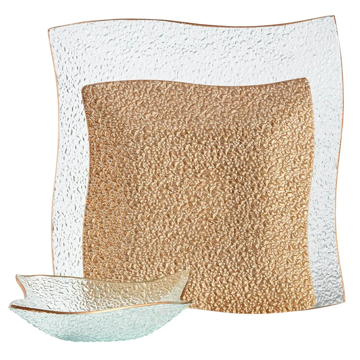 Gifi Service vaisselle doré transparent 18 pièces