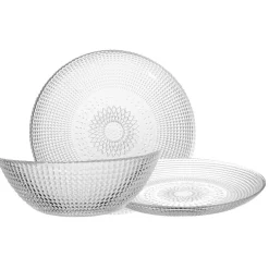 Gifi Service vaisselle en verre transparent