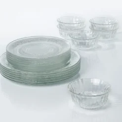 Gifi Service vaisselle transparent 18 pièces New