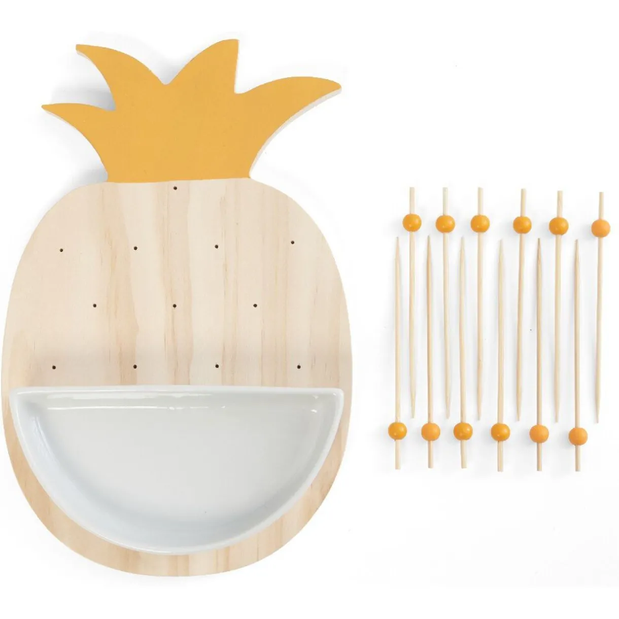 Gifi Set apéritif en forme d ananas 12 pics et coupelle New